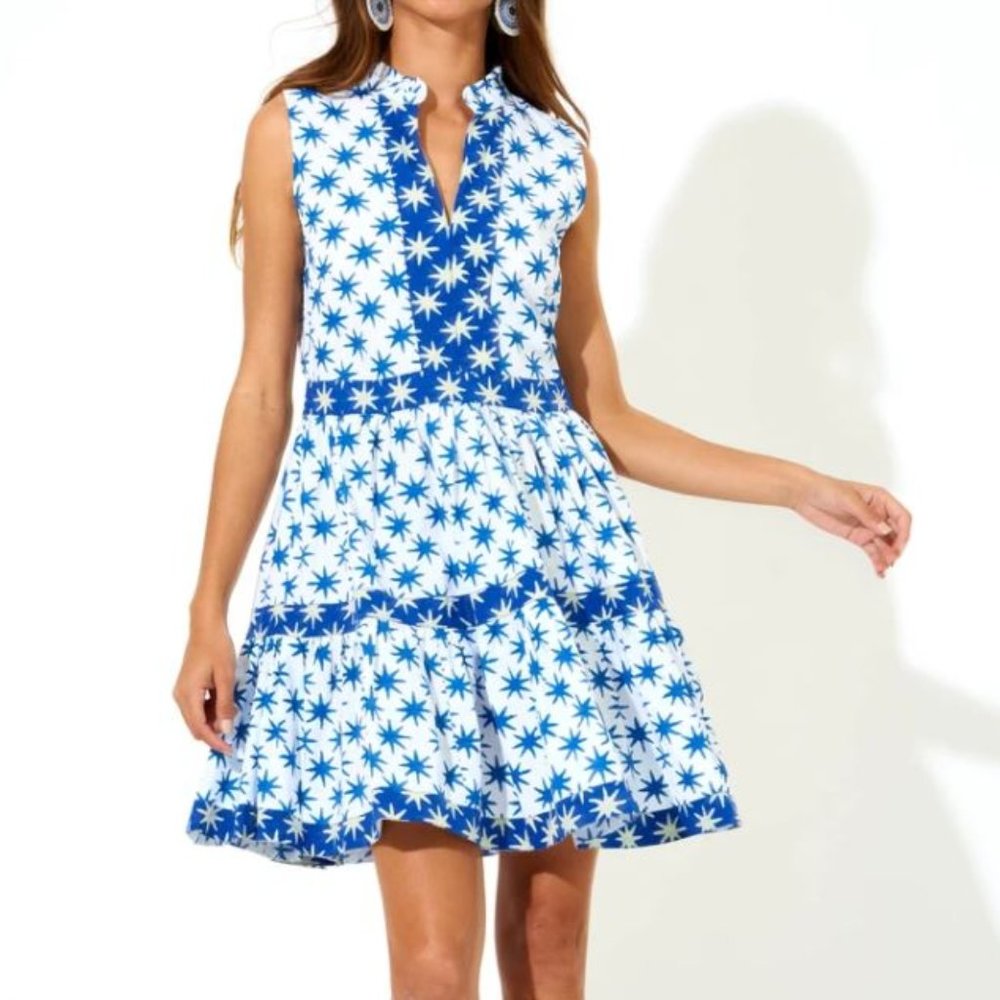 NWT S Oliphant Yoke Dress Virgo Blue